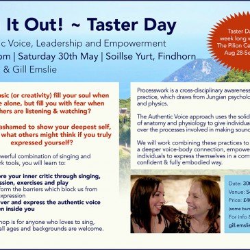 Sing It Out! ~ Taster Day Findhorn – 30/05/15